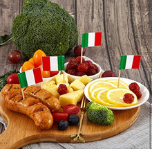 Load image into Gallery viewer, 100 Pcs Italy Flag Italian Toothpick Flags, Small Mini Stick Cupcake Toppers Italian Flags,Country Picks Party Decoration Celebration Cocktail Food Bar Cake Flags
