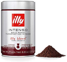 Load image into Gallery viewer, illy Intenso Ground Drip Coffee, Bold Roast, Intense, Robust and Full Flavored With Notes of Deep Cocoa, 100% Arabica Coffee, No Preservatives, 8.8oz (6-Pack)