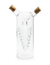 Load image into Gallery viewer, Grape Motif Oil and Vinegar Cruet Dispenser Bottle, Clear Borosilicate Glass