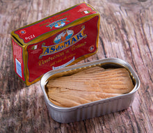 Load image into Gallery viewer, ASdoMar Ventrasca di Tonno Yellowfin Tuna Ventresca in Pure Olive Oil 125g / 4.4oz.