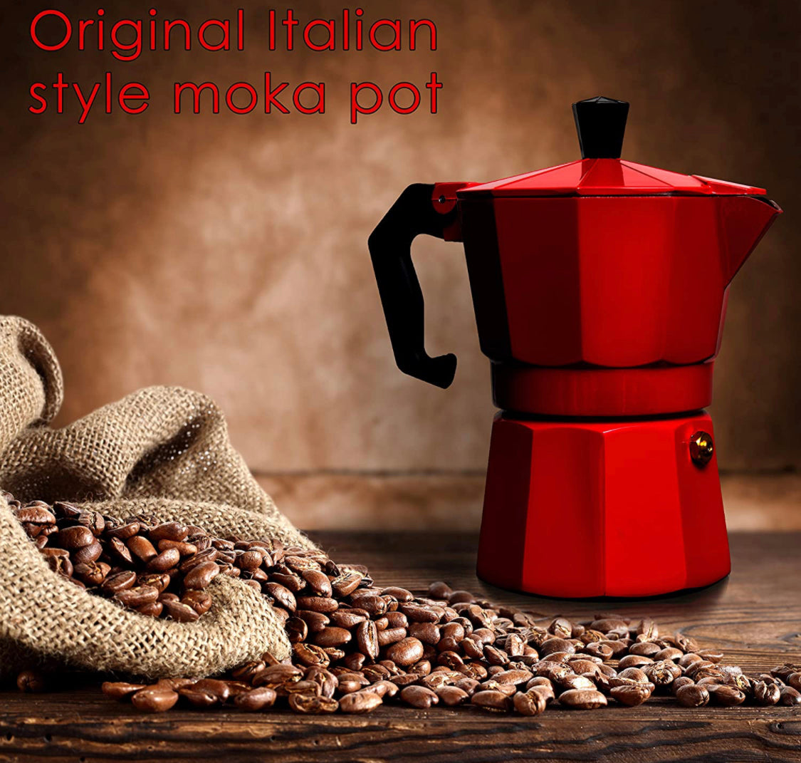 ITALIAN COFFEE MAKER 6 CUPS STOVE TOP Cafetera Cubana ALUMINIUM