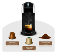 Load image into Gallery viewer, 3 in 1 Espresso Coffee Machine with Capsules for Nespresso , Dolce Gusto and Ground Coffee,White + 1Case of Respresso Borbone Pods 100ct.