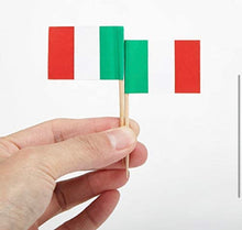 Load image into Gallery viewer, 100 Pcs Italy Flag Italian Toothpick Flags, Small Mini Stick Cupcake Toppers Italian Flags,Country Picks Party Decoration Celebration Cocktail Food Bar Cake Flags