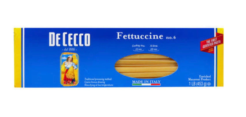 De Cecco Pasta, Fettuccine No.6, Slow Dried - 1 lb / 20packs or case –  Delizioso Gourmet