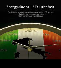 Load image into Gallery viewer, Italian Language Smart Wall Clock Italy Flag with Map Patriotic Home Decor Modern Design Sound Activated Night Light Wall Clock