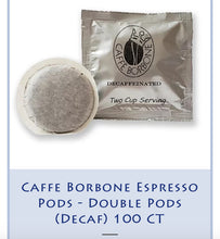 Load image into Gallery viewer, Caffe Borbone Espresso Pods - Double Pods (Decaf) 100 CT