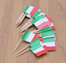 Load image into Gallery viewer, 100 Pcs Italy Flag Italian Toothpick Flags, Small Mini Stick Cupcake Toppers Italian Flags,Country Picks Party Decoration Celebration Cocktail Food Bar Cake Flags