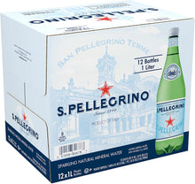 Load image into Gallery viewer, S.Pellegrino Sparkling Natural Mineral Water, 33.8 Fl Oz. (12 Pack Glass)