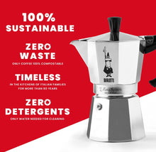 Load image into Gallery viewer, Bialetti - Moka Espresso Maker, 3 Cups (4.3 Oz - 130 Ml) Aluminium, Silver