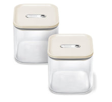 Load image into Gallery viewer, Caraway 2.5qt Glass Airtight Food Storage Containers with Lids - Non-Toxic, BPA-Free Kitchen Storage Container - Stackable, Space-Saving Airtight Containers for Pantry, Dry Goods - 2 Pack - Cream
