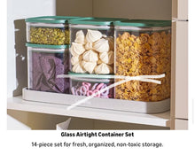 Load image into Gallery viewer, Caraway 2.5qt Glass Airtight Food Storage Containers with Lids - Non-Toxic, BPA-Free Kitchen Storage Container - Stackable, Space-Saving Airtight Containers for Pantry, Dry Goods - 2 Pack - Cream
