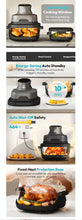Load image into Gallery viewer, Compact Glass Air Fryer, 1500W Airfryer with Dual Glass Bowls (4.2QT &amp; 6CUP), 4 Cooking Modes, Digital Display, Dishwasher Safe, for Dorm, RV &amp; Small Spaces
