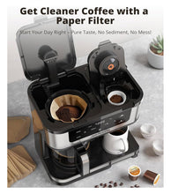 Load image into Gallery viewer, AIRMSEN 12-Cup Programmable Coffee Maker – Single Serve Machine for K-Cup Pods &amp; Ground, 1000W Fast Brew, Delay Start, 2H Keep Warm, Touchscreen, 60oz Tank, Glass Carafe – Home &amp; Office
