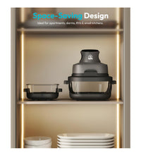 Load image into Gallery viewer, Compact Glass Air Fryer, 1500W Airfryer with Dual Glass Bowls (4.2QT &amp; 6CUP), 4 Cooking Modes, Digital Display, Dishwasher Safe, for Dorm, RV &amp; Small Spaces
