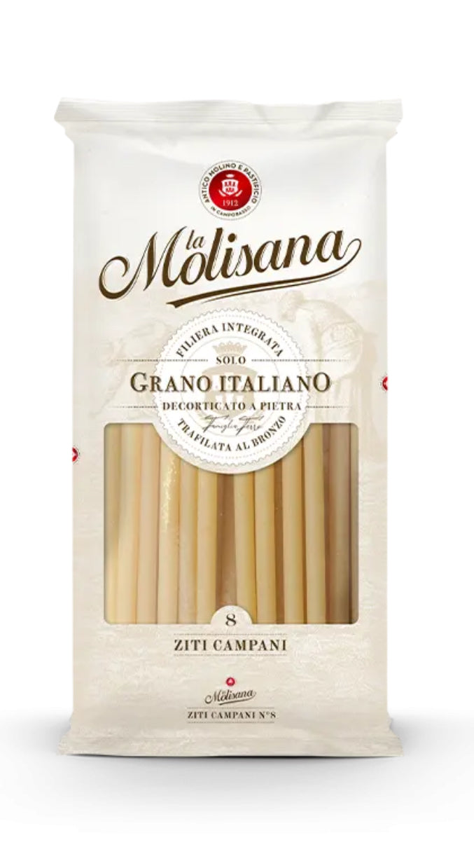 La Molisana Ziti Campani, Long Ziti #8, 500gm (Pack of 6)