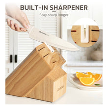Load image into Gallery viewer, Astercook Knife Set, 15 Pieces Kitchen Knife Set with Sharpener Block, German Stainless Steel Knives Set with Anti-Rust Coating, Dishwasher Safe Elegant Cream White Knife Block Sets, Valentine's Gift
