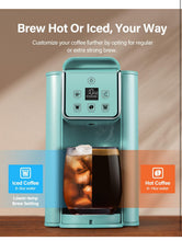 Load image into Gallery viewer, SHARDOR Single Serve Coffee Maker, Hot and Iced Coffee Machine for K Cup Pods &amp; Ground Coffee, 6 to 14 oz Brew Sizes, 50 oz Removable Water Tank, Bold Brew Setting, Blue
