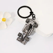 Load image into Gallery viewer, F1 Keychain (Silver and Black Cool 3D Metal Racing Car Model Keychain, Can Be Given as a Gift to Boyfriend, Husband, Father, Driver, Kids and All Fans Who Love F1
