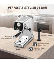 Load image into Gallery viewer, Rounexes
20 Bar Semi-Automatic Espresso Machine, Touchscreen Espresso Machine with Milk Frother, Cup Warmer, Detachable Water Tank &amp; Drip Tray, Coffee Machine for Latte, Cappuccino, Americano
