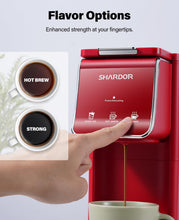 Load image into Gallery viewer, SHARDOR Hot &amp; Iced Coffee Maker, K Cup Coffee Maker Compatible with Ground Coffee, Single Serve Coffee Machine Red
