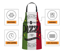 Load image into Gallery viewer, Italian Flag Design Pizza Apron, 100% Polyester, 140Gsm Woven Fabric, Kitchen Cooking Apron for Home Use, 3-Color Striped Pattern, Durable &amp; Easy to Clean
