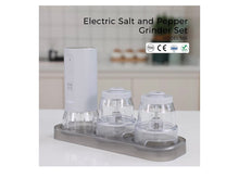 Load image into Gallery viewer, OKAN 585 Electric Salt &amp; Pepper Grinder – USB-C Rechargeable, Adjustable Ceramic Burr, One-Hand Operation with LED Light, 2 × 100ml Containers (200ml Total), Gift-Ready Kitchen Essential
