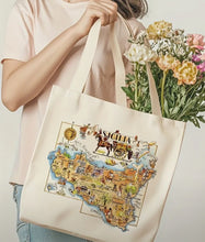 Load image into Gallery viewer, 1pc Sicily Italy Map Canvas Tote Bag – Foldable, Machine Washable, (13.7x15.7in)
