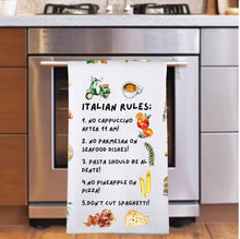 Load image into Gallery viewer, Italian Kitchen Towel and Decor - Hand Towel, Chef Gifts, Rules Dish Towel
