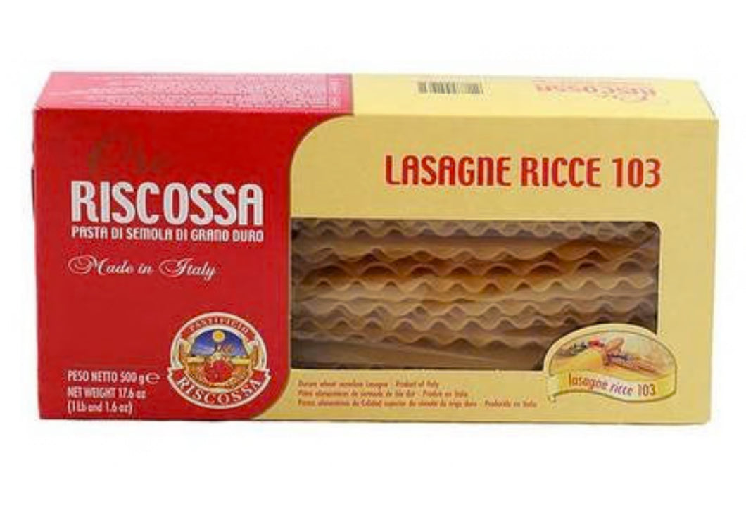 Riscossa Lasagna Ricce Pasta 1lb (12-pack Case)