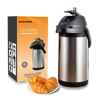 Load image into Gallery viewer, 4L Airpot Coffee Carafe Thermal for Keeping Hot,Airpot Thermal Coffee Dispenser with Pump,Double Walled Vacuum Insulated 304 Stainless Steel Beverage Dispenser Lever Action for Hot/Cold
