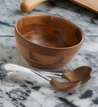 Load image into Gallery viewer, Nambe Luna Salad Bowl with Servers 3 Piece Set
