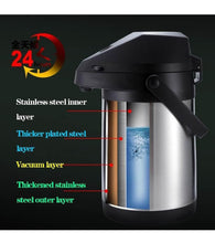 Load image into Gallery viewer, 4L Airpot Coffee Carafe Thermal for Keeping Hot,Airpot Thermal Coffee Dispenser with Pump,Double Walled Vacuum Insulated 304 Stainless Steel Beverage Dispenser Lever Action for Hot/Cold
