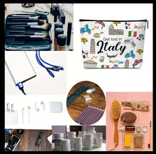 Load image into Gallery viewer, Italy Travel Gift Cosmetic Bag Italy Lovers.
