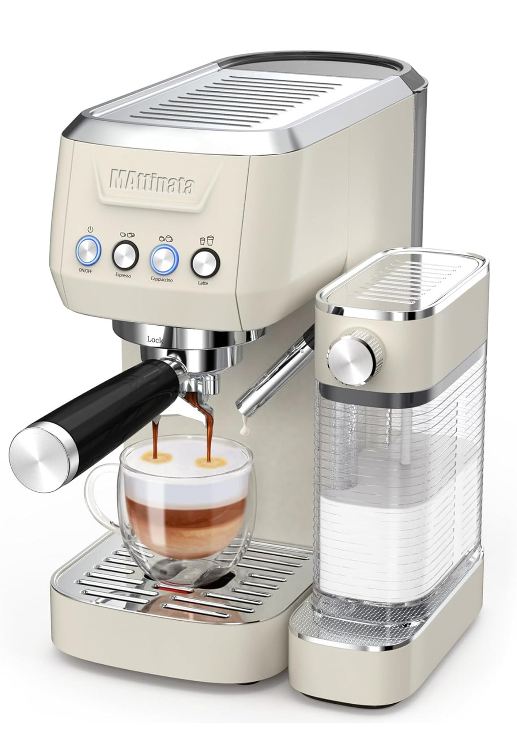 MAttinata Espresso Machine, 20 Bar Cappuccino Machines for Home, Latte Machine with Automatic Milk Frother, Gifts for Him/Her-Beige