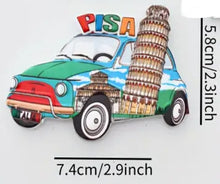 Load image into Gallery viewer, Fiat500 &amp; Pisa Leaning Tower of Italy Refrigerator Magnet

