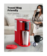 Load image into Gallery viewer, SHARDOR K Cup Coffee Maker Compatible with Ground Coffee &amp; Teas, Single Serve Coffee Machine, 6–14oz Adjustable Brew Sizes, 40oz Detachable Water Reservoir, Descale Settings, Red
