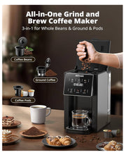 Load image into Gallery viewer, AIRMSEN Grind &amp; Brew Coffee Maker with Built-in Grinder - Single-Serve Machine Compatible with K-Cup Pods
