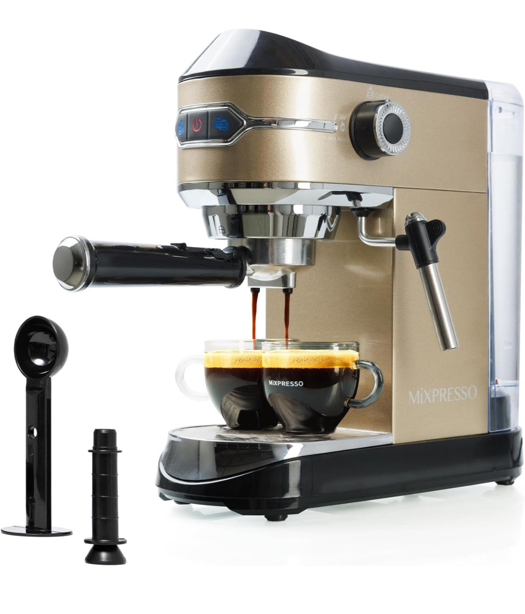 Professional Espresso Machine for Home 15 Bar with Milk Frother Steam Wand, Espresso Maker with Double-Cup Splitter 1450w Fast Heating, Cappuccino and Latte machine 37Oz Water Tank (Also get 2 Bricks of Ground Espresso)