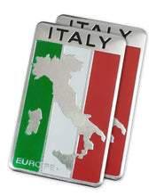 Load image into Gallery viewer, Italy Flag-Map 1-Pcs 8x5CM Aluminum Emblem Car Badge Decals for Bumper, Window
