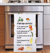 Load image into Gallery viewer, Italian Kitchen Towels and Hand Towel, Chef Gifts, Rules Dish Towel
