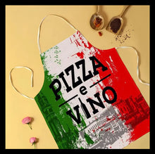Load image into Gallery viewer, Italian Flag Print Chef Apron, Polyester Woven Kitchen Apron with Adjustable Neck, Durable Stain-Resistant Sleeveless Bib Apron for Cooking and Baking
