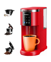 Load image into Gallery viewer, SHARDOR K Cup Coffee Maker Compatible with Ground Coffee &amp; Teas, Single Serve Coffee Machine, 6–14oz Adjustable Brew Sizes, 40oz Detachable Water Reservoir, Descale Settings, Red
