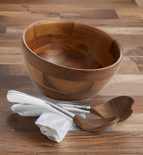 Load image into Gallery viewer, Nambe Luna Salad Bowl with Servers 3 Piece Set
