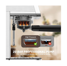 Load image into Gallery viewer, Rounexes 20 Bar Espresso Machine, Semi-Automatic Espresso Maker with Pressure Gauge &amp; Touch Screen, Single Shot Professional Coffee Maker for Home Use, Compact Design with Milk Frother
