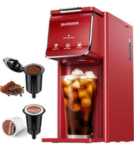 Load image into Gallery viewer, SHARDOR Hot &amp; Iced Coffee Maker, K Cup Coffee Maker Compatible with Ground Coffee, Single Serve Coffee Machine Red
