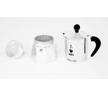Load image into Gallery viewer, Bialetti 3 Cup Stovetop Espresso Maker Silver Moka Aluminum Manual Glossy Ground
