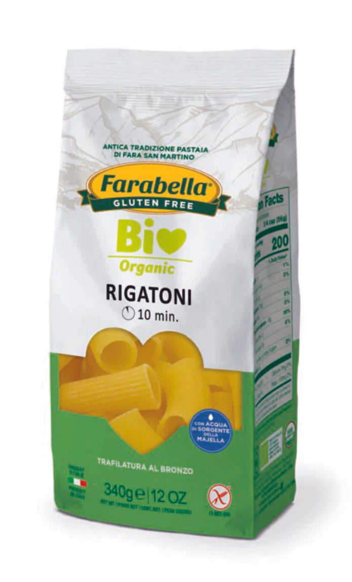 Farabella Organic Gluten Free Rigatoni Pasta, 12 oz | 340g (Case of 12)