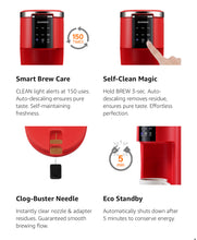 Load image into Gallery viewer, SHARDOR K Cup Coffee Maker Compatible with Ground Coffee &amp; Teas, Single Serve Coffee Machine, 6–14oz Adjustable Brew Sizes, 40oz Detachable Water Reservoir, Descale Settings, Red
