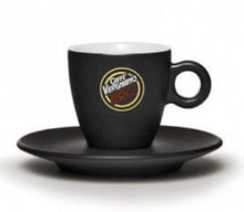 Load image into Gallery viewer, Single Cup Espresso Moka Maker &amp; New Black Vergnano Porcelain Espresso Cup &amp; Saucer
