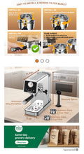 Load image into Gallery viewer, Rounexes
20 Bar Semi-Automatic Espresso Machine, Touchscreen Espresso Machine with Milk Frother, Cup Warmer, Detachable Water Tank &amp; Drip Tray, Coffee Machine for Latte, Cappuccino, Americano
